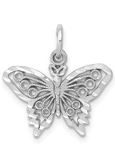 handsome engravable butterfly white gold baby charm